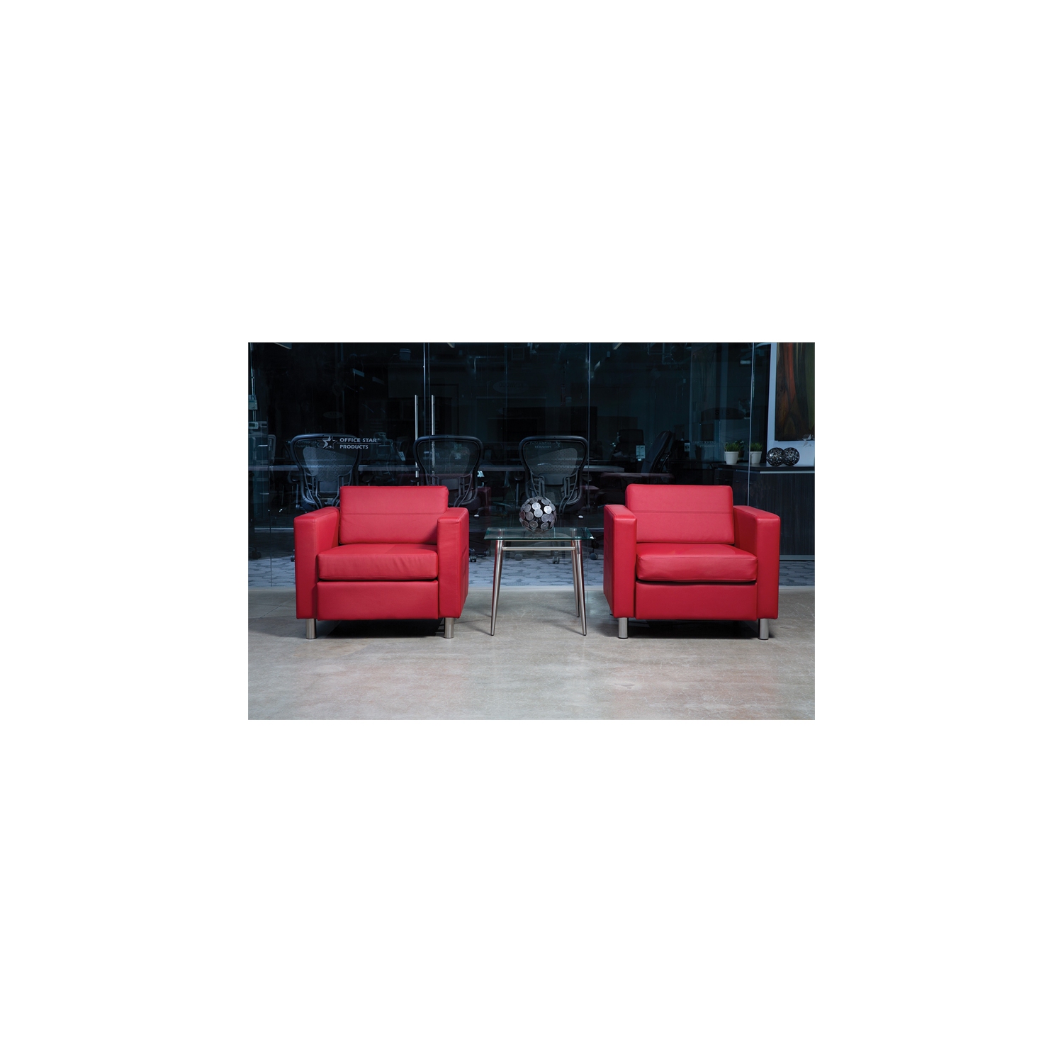 Pacific Armchair In Dillon Lipstick Red Vinyl Fabric
