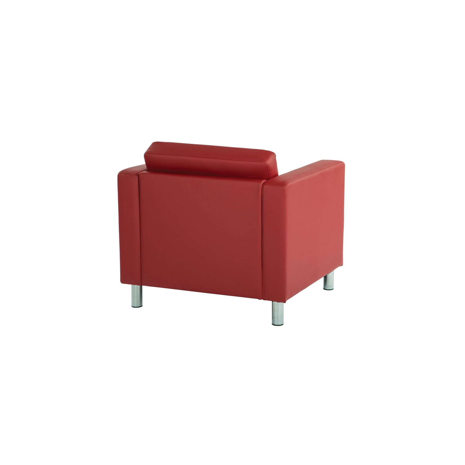 Pacific Armchair In Dillon Lipstick Red Vinyl Fabric