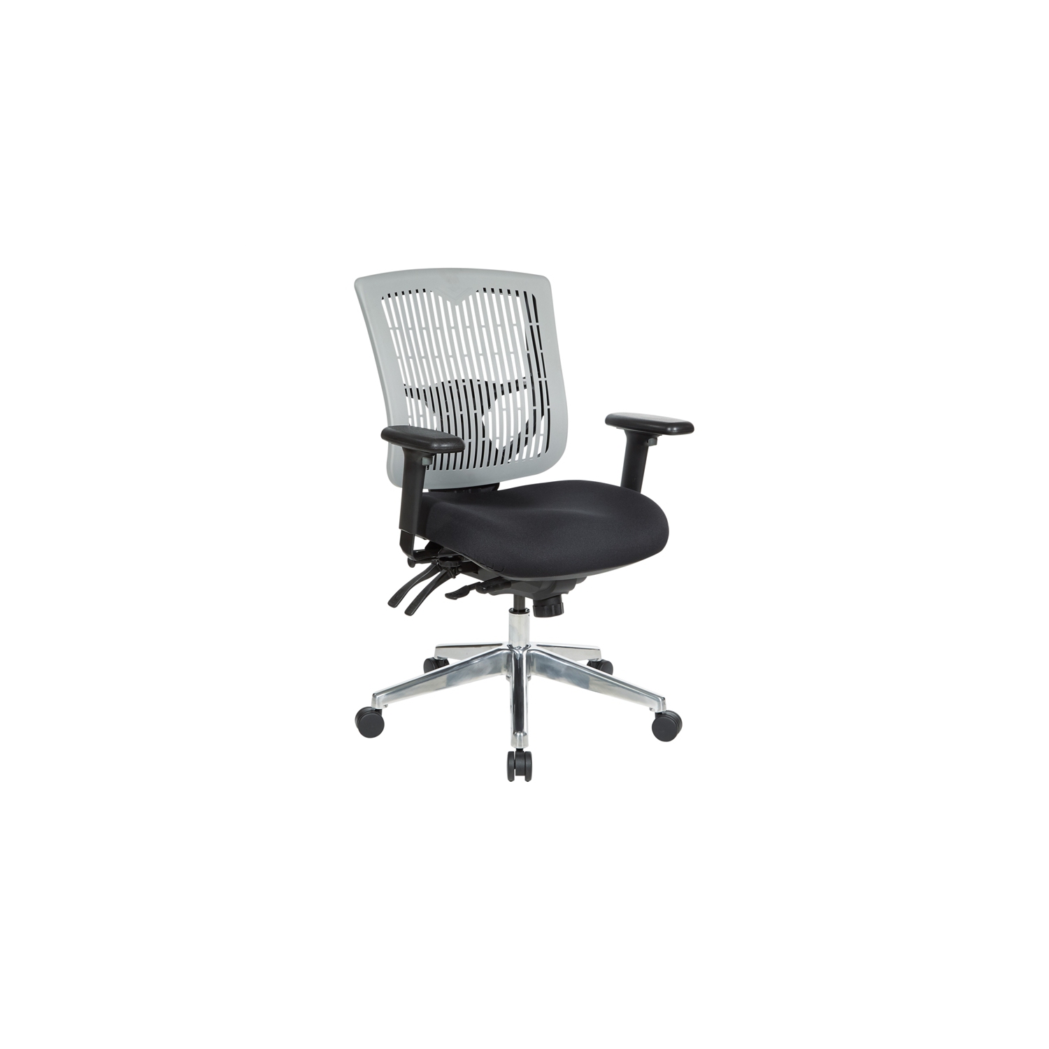 Chaise de gestion du dos en plastique gris contourné