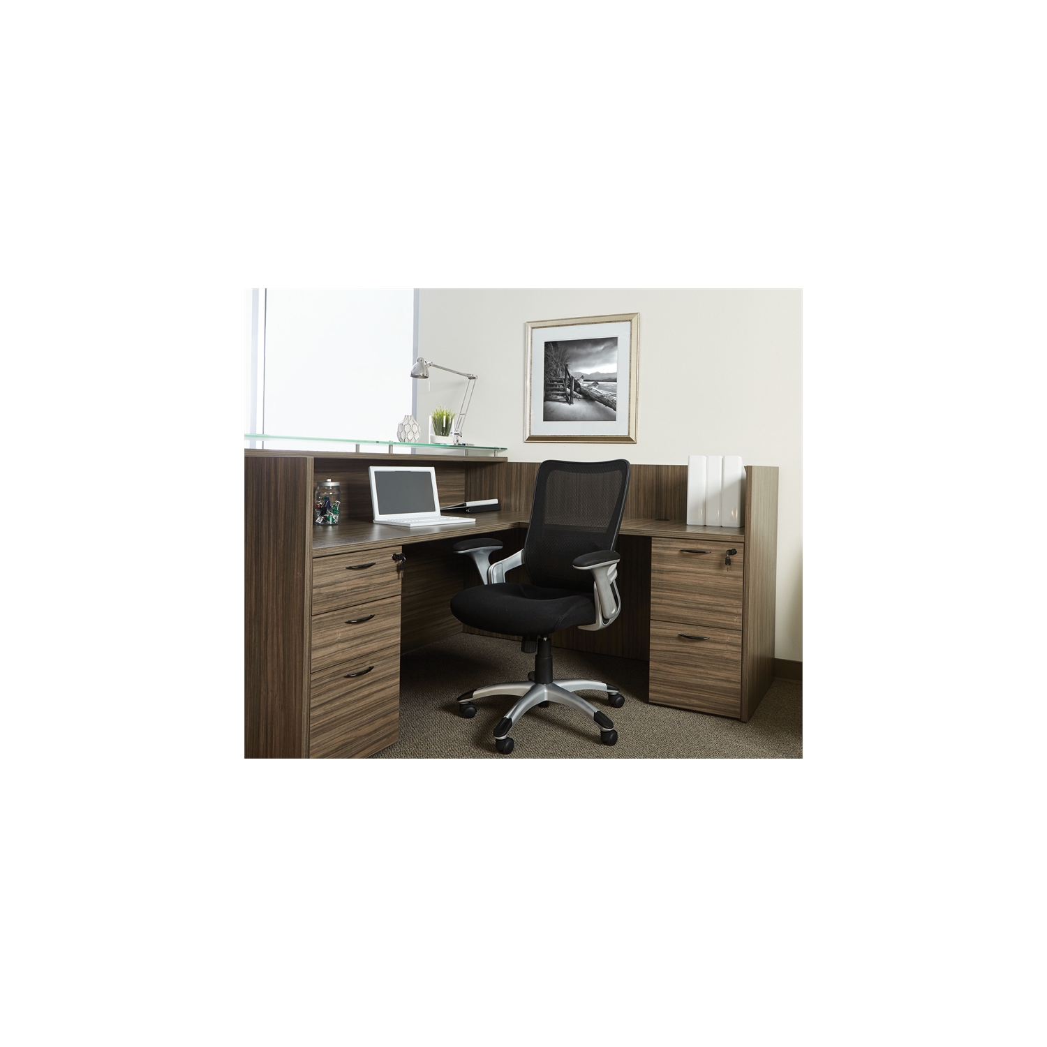 Work Smart Mesh Back Manager's Chair with Black Mesh Fabric Seat