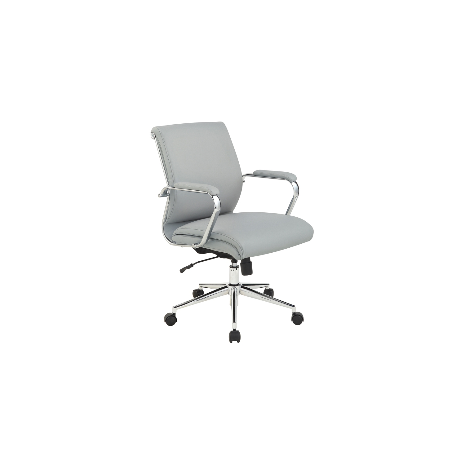 Mid Back Manager's Chair with Dillon Steel Gray Fabric and Chrome Base