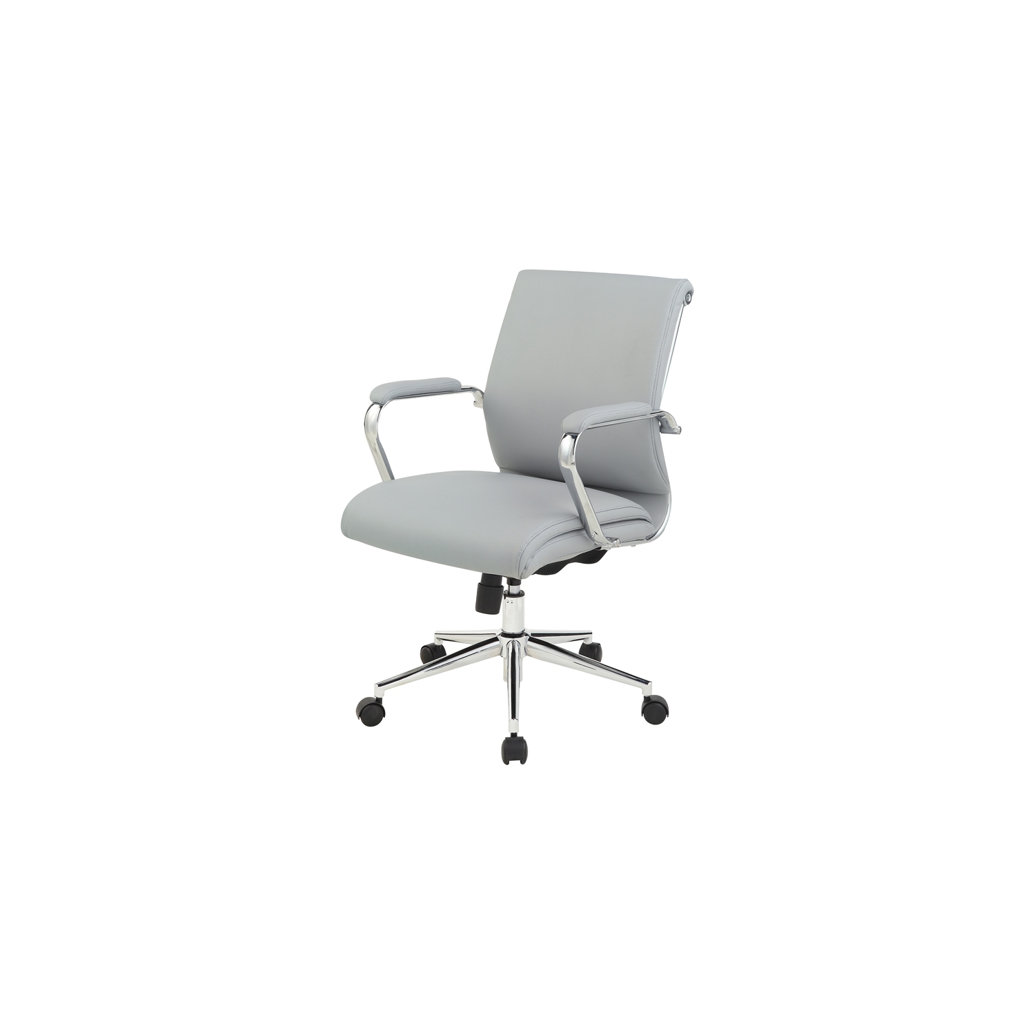 Mid Back Manager's Chair with Dillon Steel Gray Fabric and Chrome Base