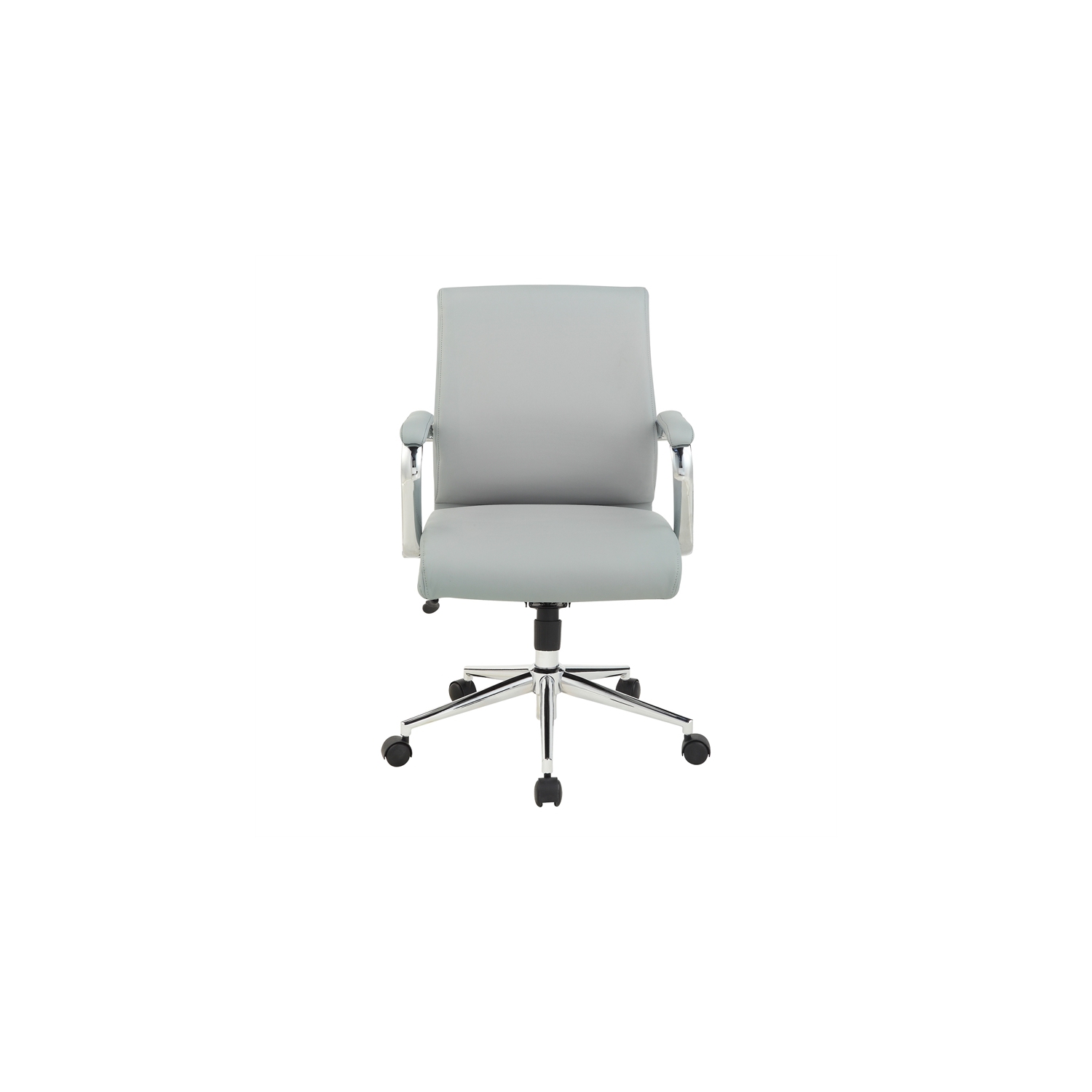 Mid Back Manager's Chair with Dillon Steel Gray Fabric and Chrome Base