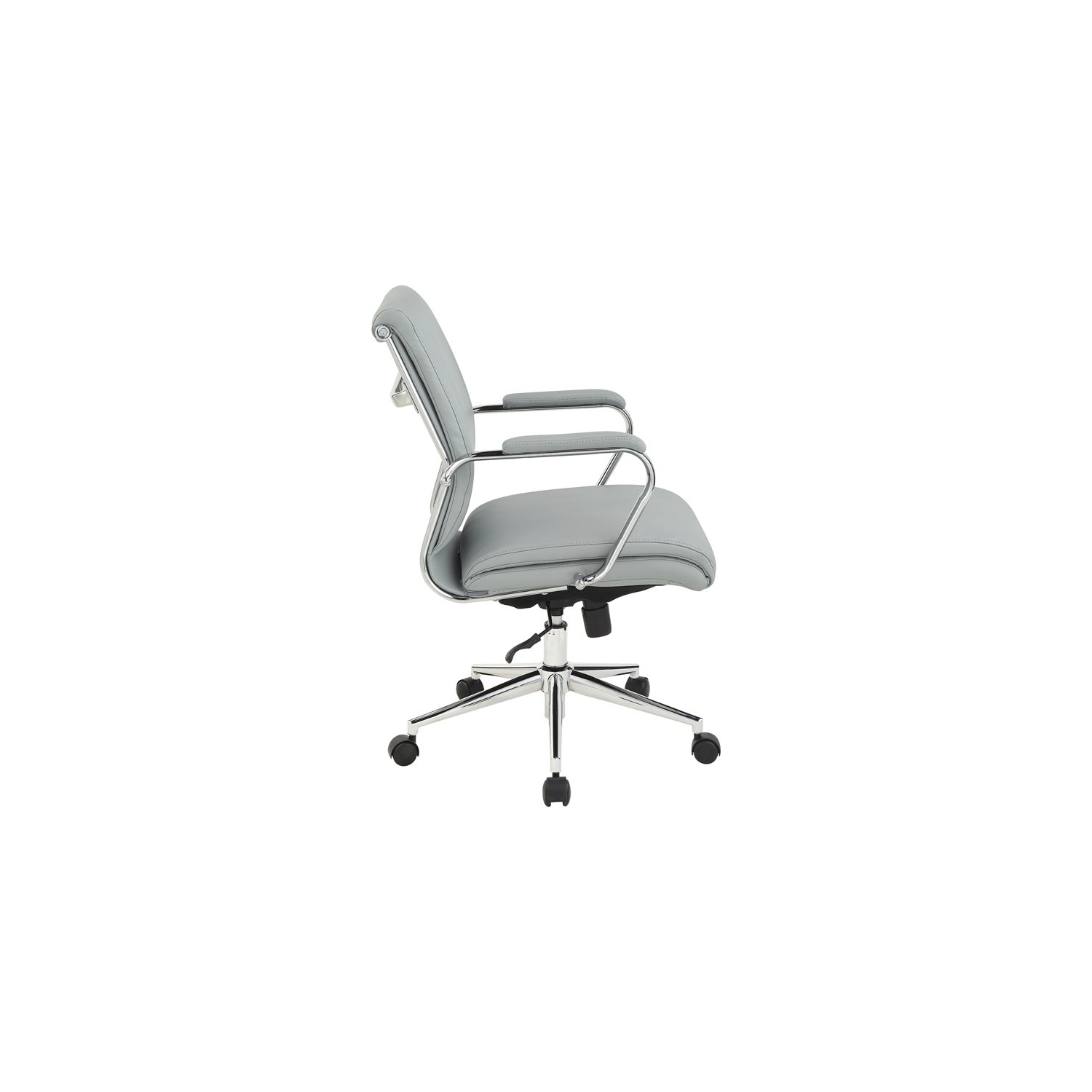 Mid Back Manager's Chair with Dillon Steel Gray Fabric and Chrome Base