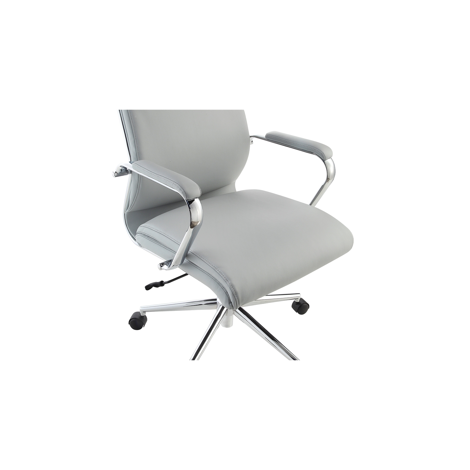 Mid Back Manager's Chair with Dillon Steel Gray Fabric and Chrome Base