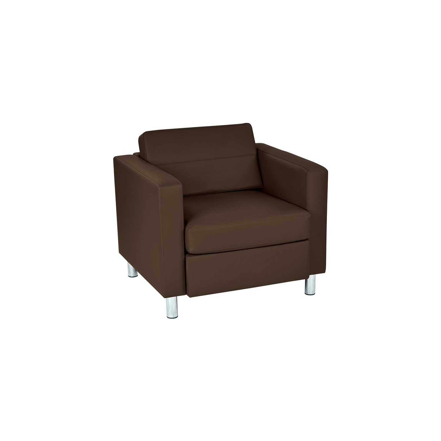 Pacific Armchair In Dillon Java Brown Vinyl Fabric