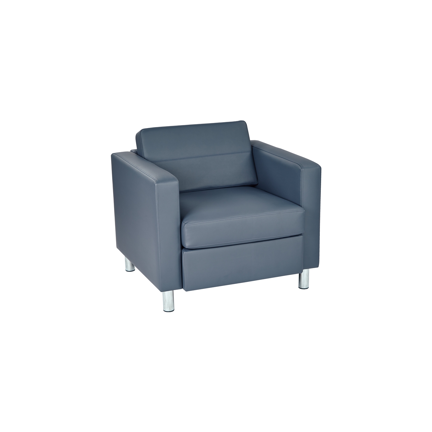 Pacific Armchair In Dillon Blue Vinyl Fabric