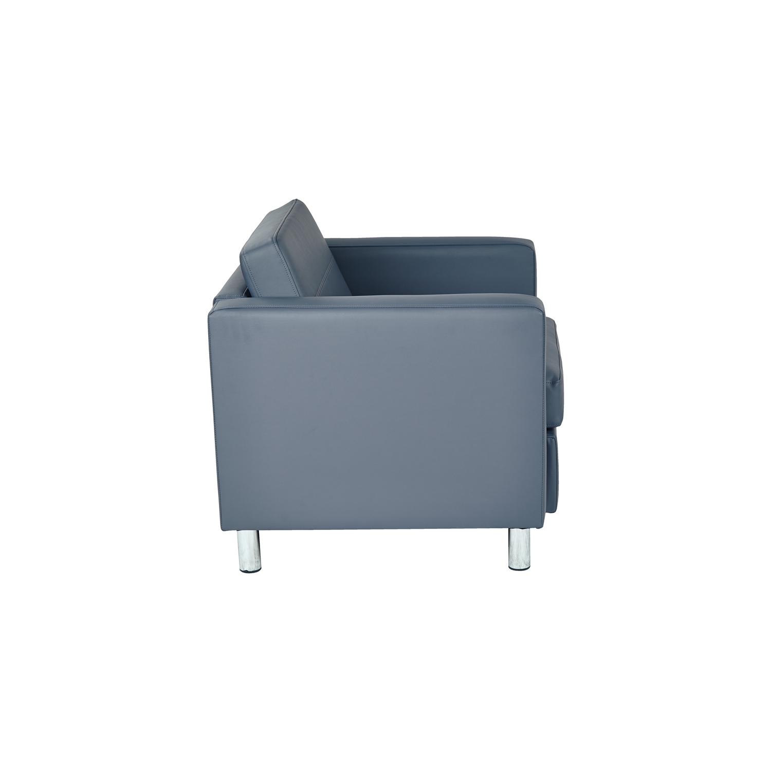 Pacific Armchair In Dillon Blue Vinyl Fabric