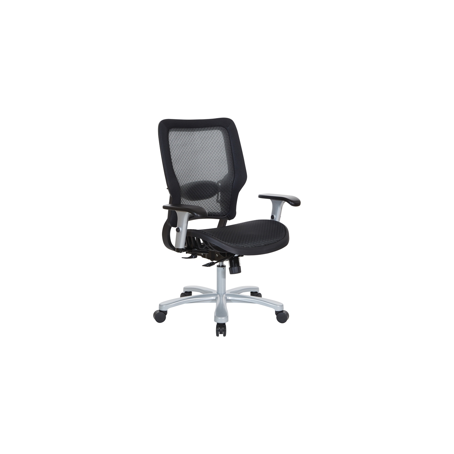 Air Grid Seat and Back Big & Tall Chair in Black Fabric