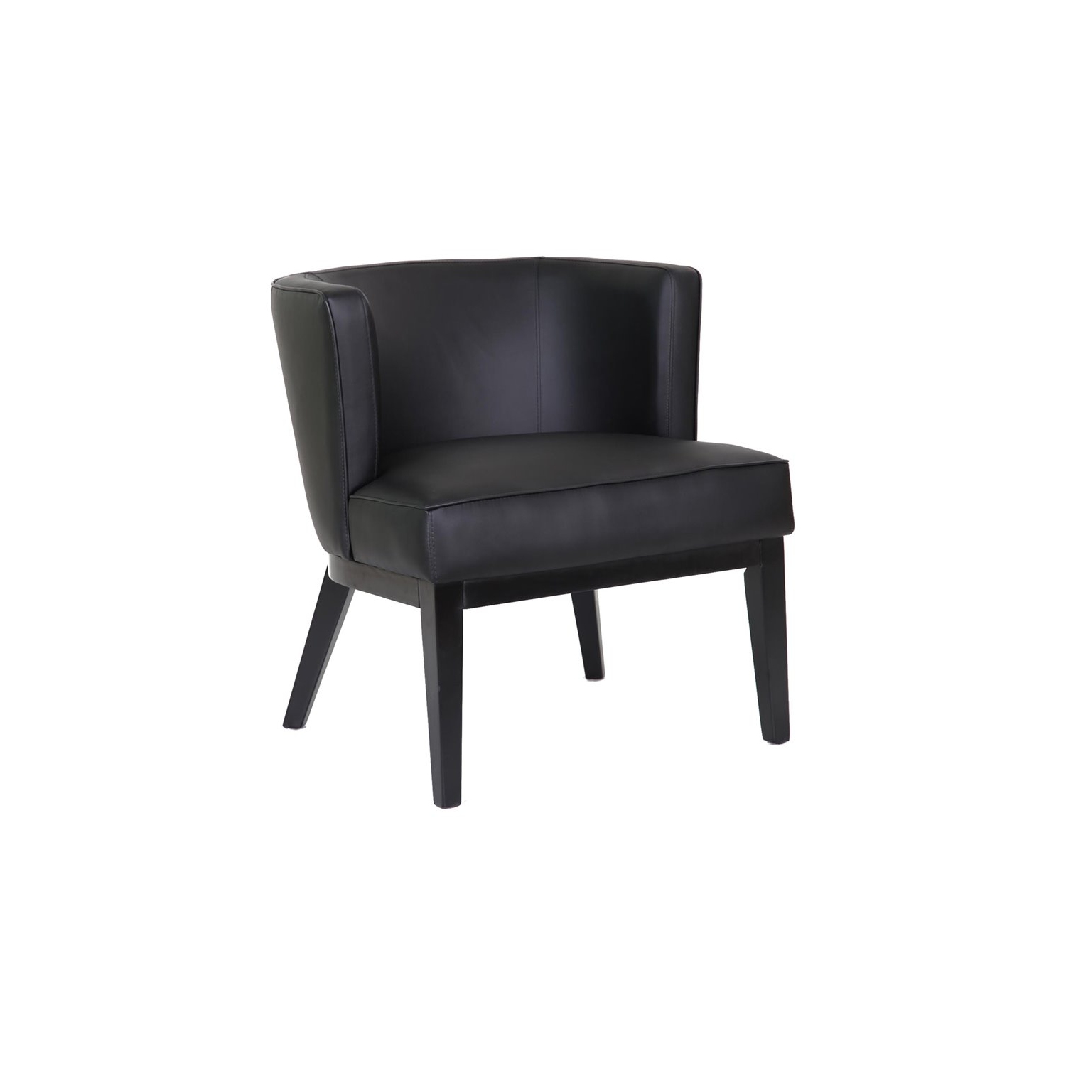 Boss Office Ava Faux Leather Reception Chair in Black and Driftwood