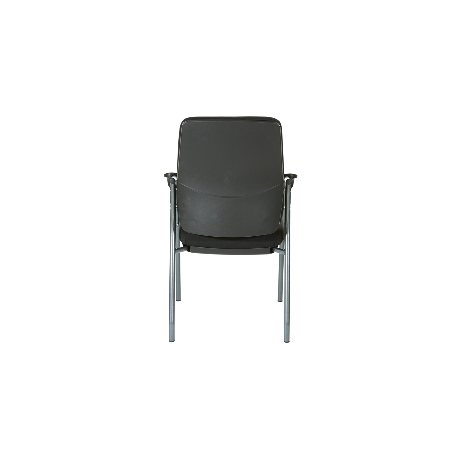 High Back Guest Chair in Black Fabric and Titanium Frame