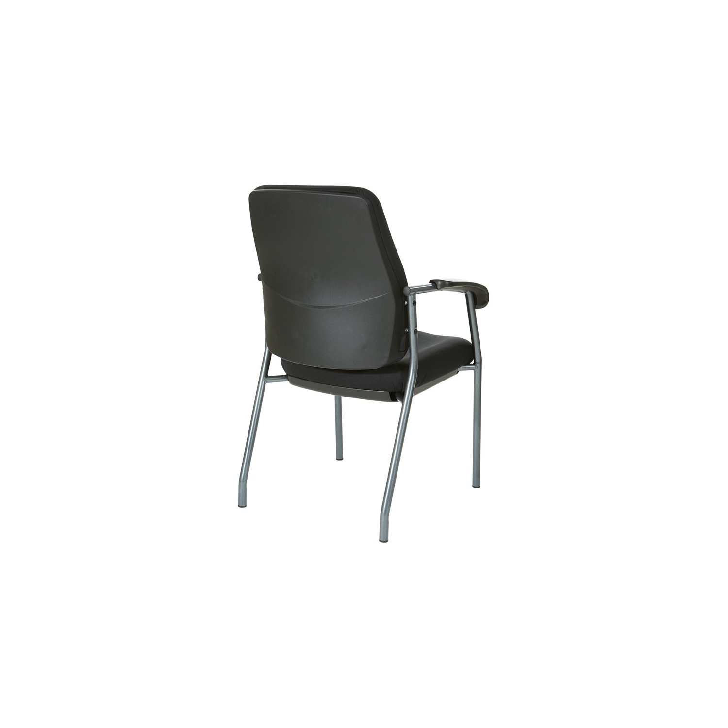 High Back Guest Chair in Black Fabric and Titanium Frame