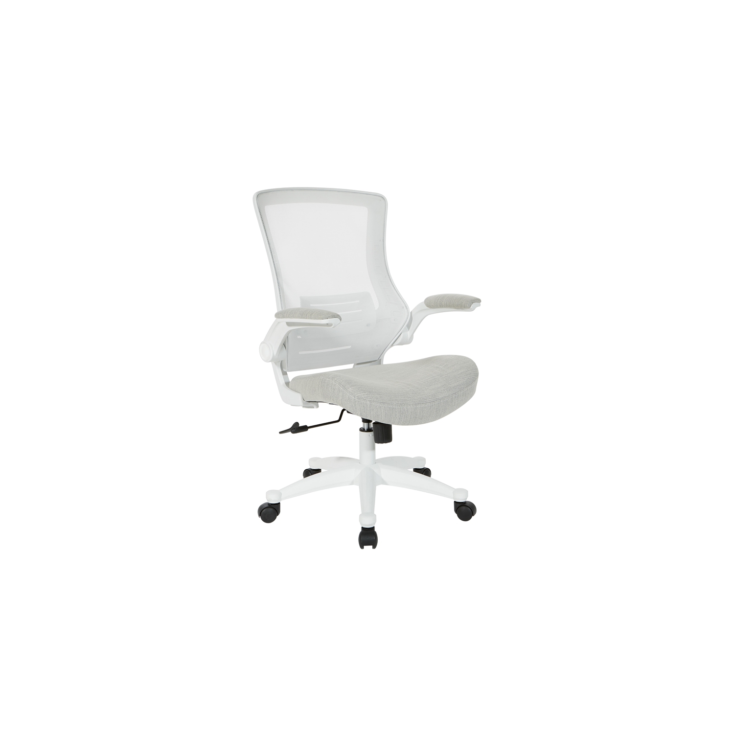 Chaise de gestionnaire de dos d'écran blanc en tissu gris de pierre de lin