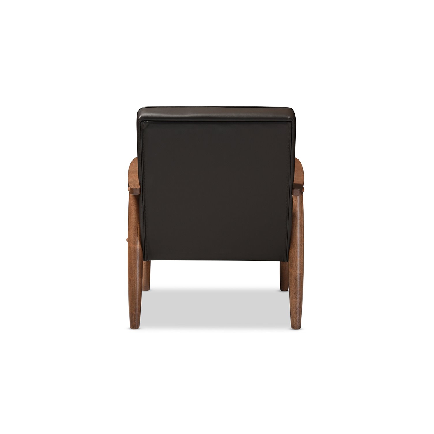 Baxton Studio Sorrento Faux Leather Tufted Reception Chair in Brown