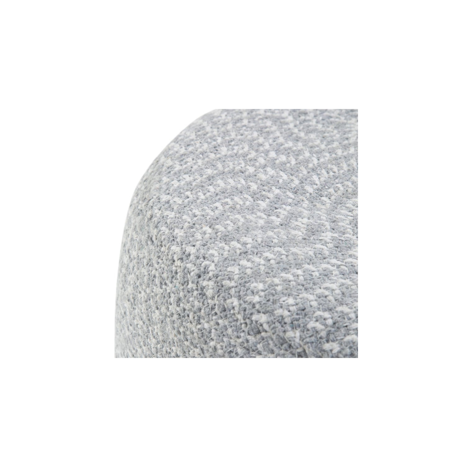 Simpli Home Bayley Boho Round Braided Pouf in Blue and Natural Cotton