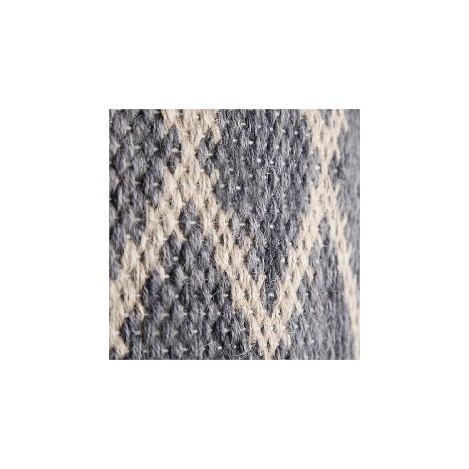 Simpli Home Edgeley Boho Round Pouf in Gray and Natural Woven Braided Jute