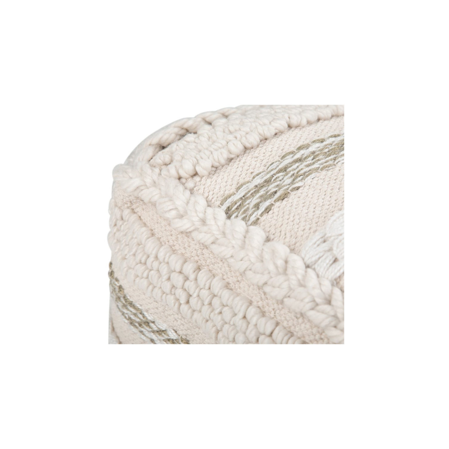 Sommer Boho Square Pouf in Natural Handloom Woven Pattern