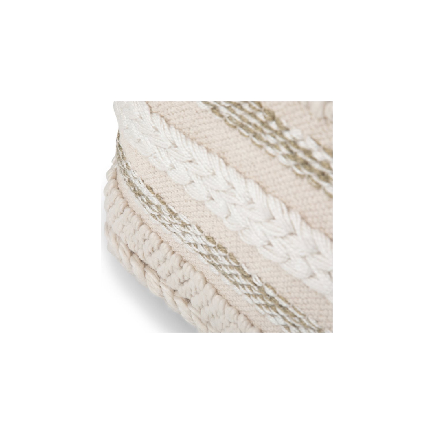 Sommer Boho Square Pouf in Natural Handloom Woven Pattern