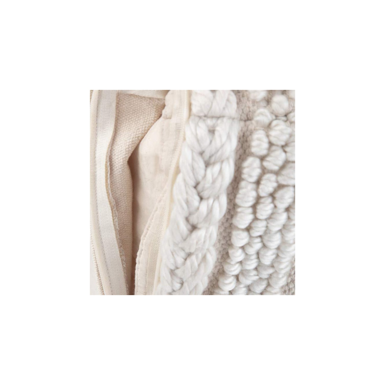 Sommer Boho Square Pouf in Natural Handloom Woven Pattern