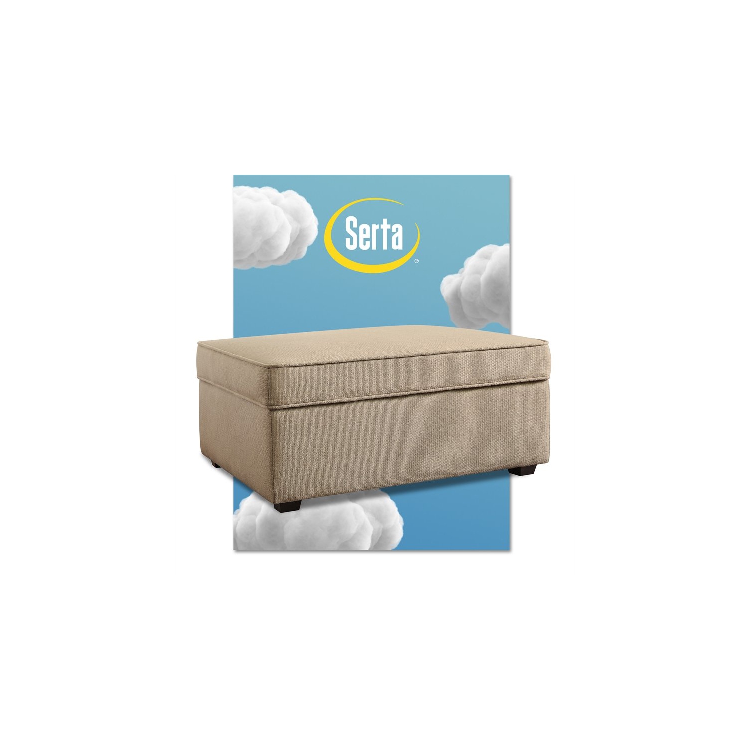 Serta at Home Olin Storage Ottoman in Beige