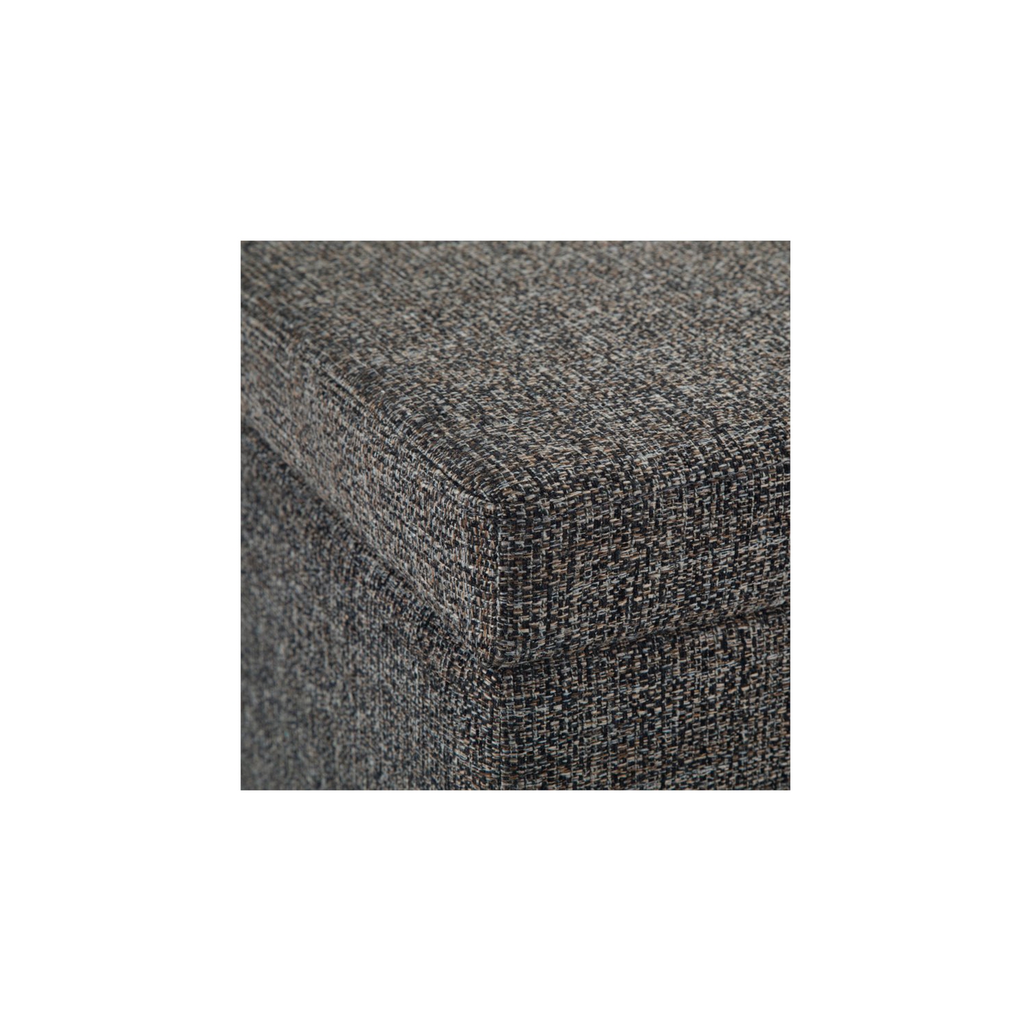 Simpli Home Avalon Upholstered Storage Ottoman Bench in Dark Gray