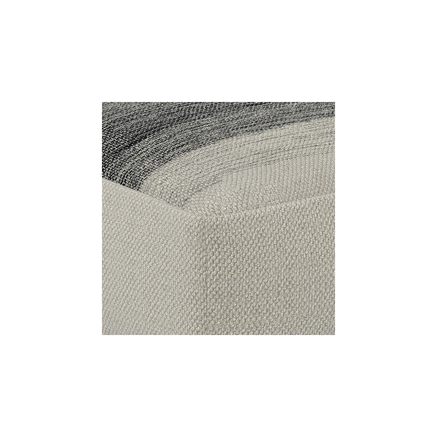 Simpli Home Sabella Boho Square Woven Pouf in Gray and White