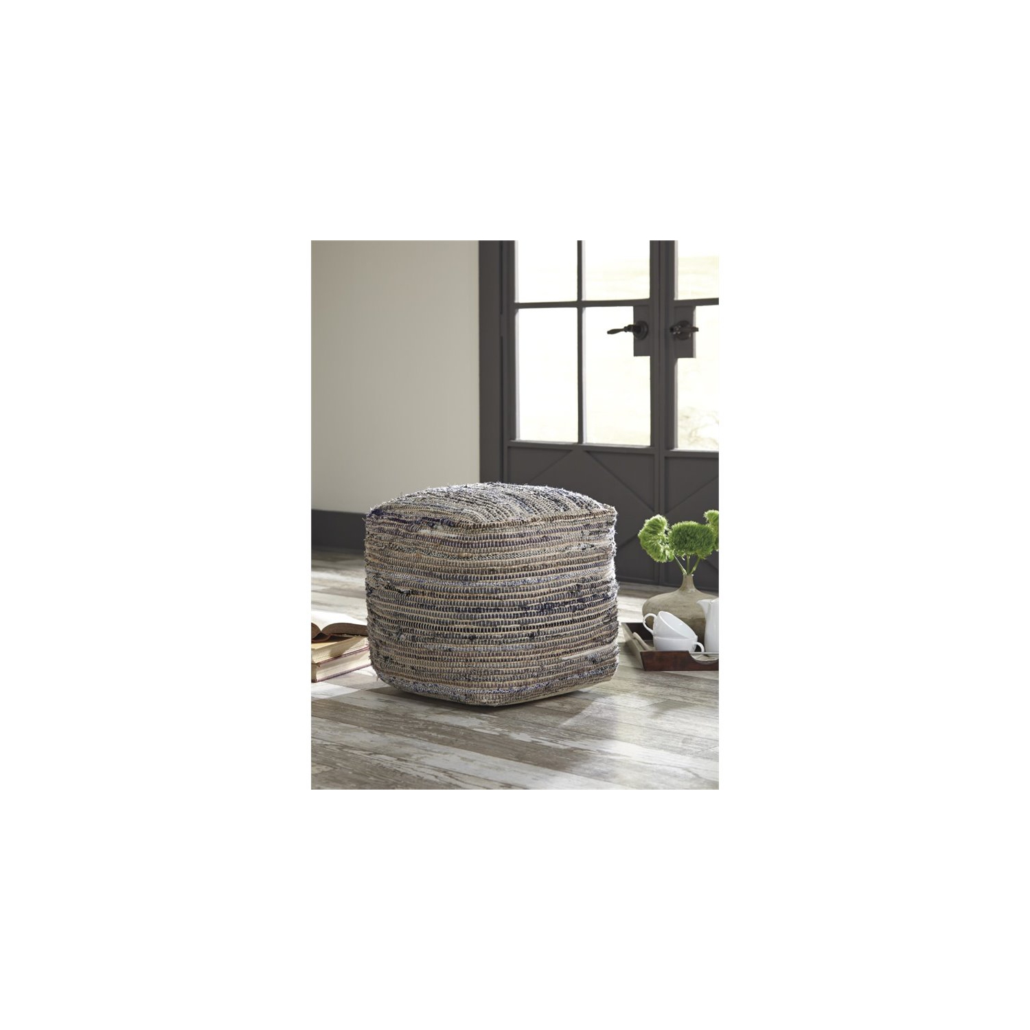 Ashley Furniture Absalom Cylinder Pouf in Natural