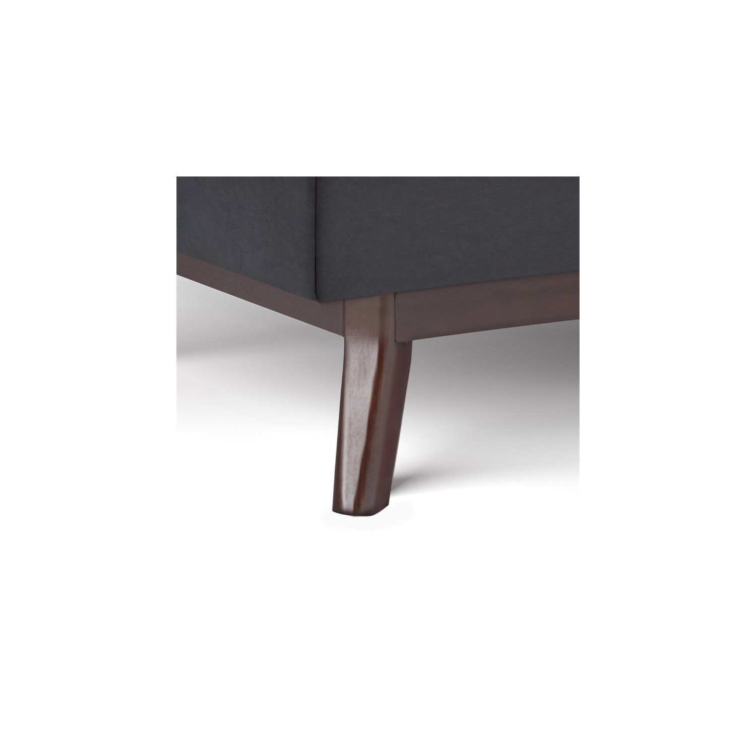 Simpli Home Owen Faux Air Leather Coffee Table Storage Ottoman in Tanners Brown