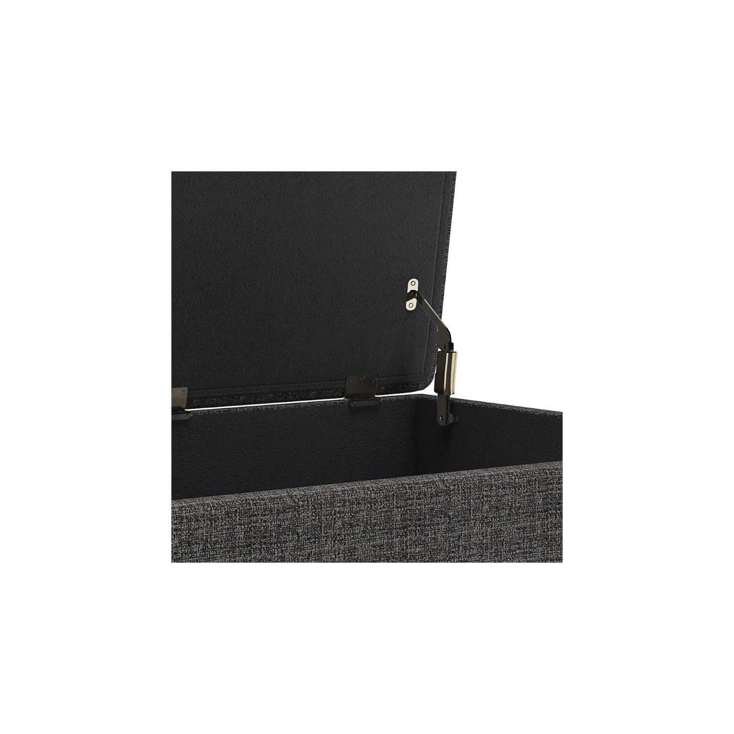 Simpli Home Owen 34" Upholstered Modern Coffee Table Ottoman in Ebony