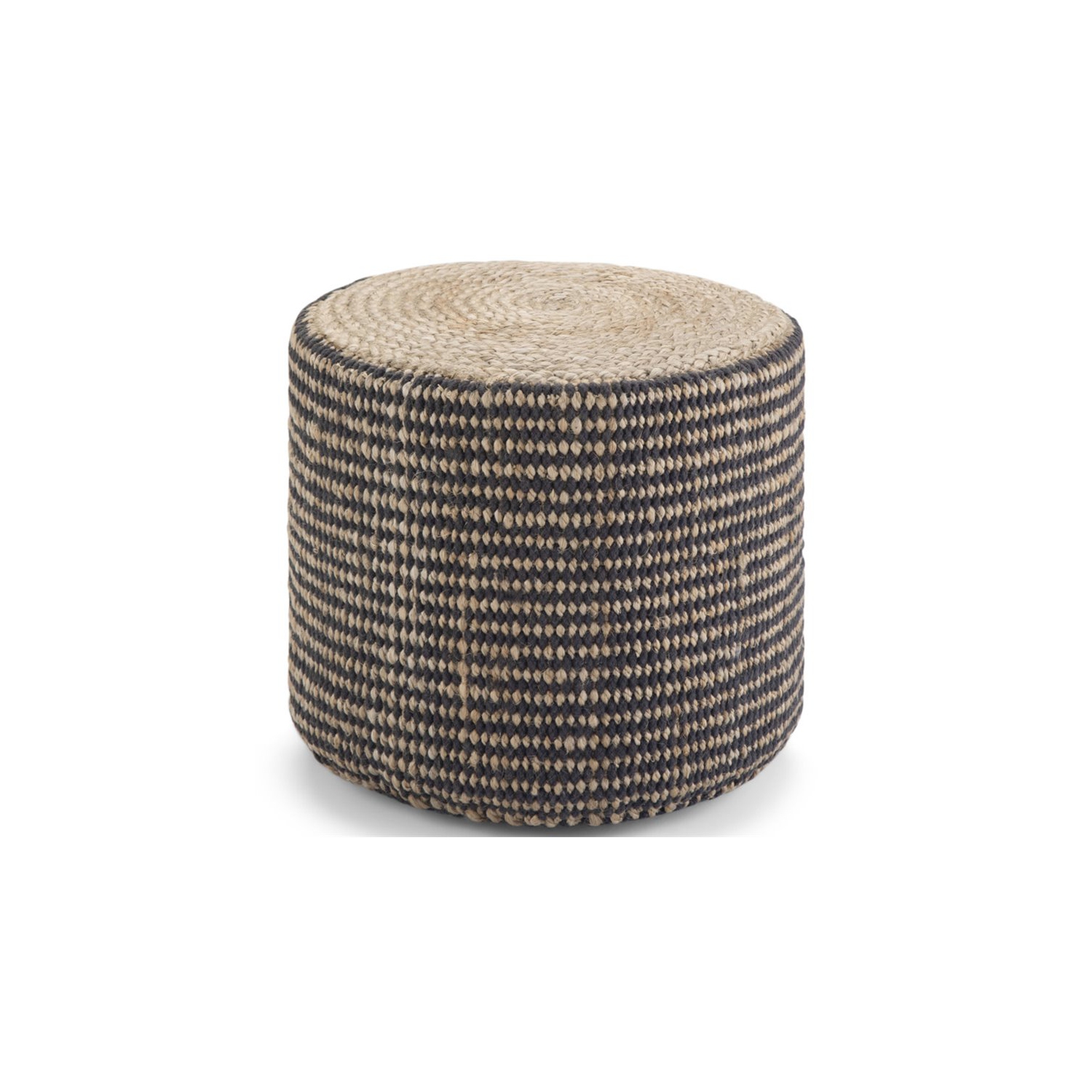 Pouf rond tressé Larissa Boho en jute naturelle de Simpli Home