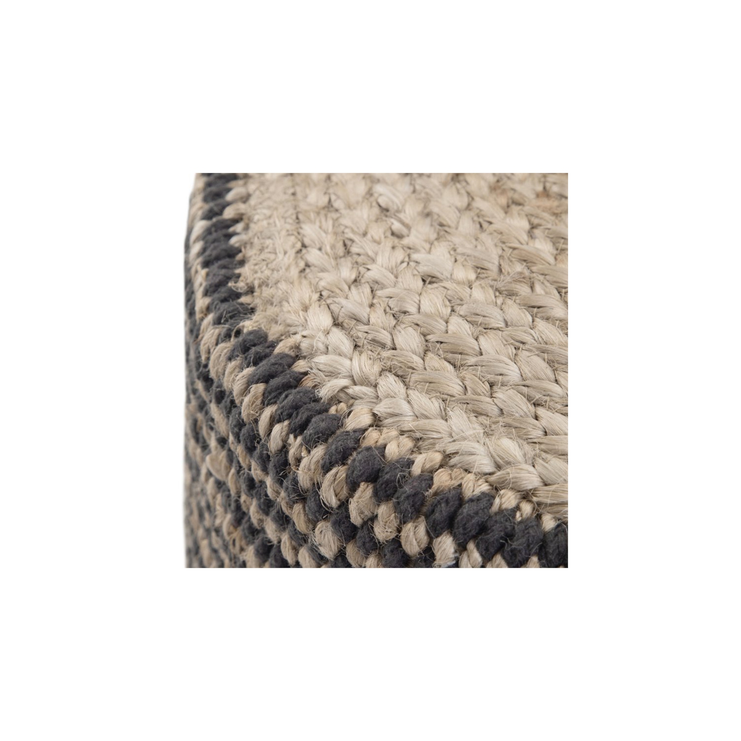 Pouf rond tressé Larissa Boho en jute naturelle de Simpli Home