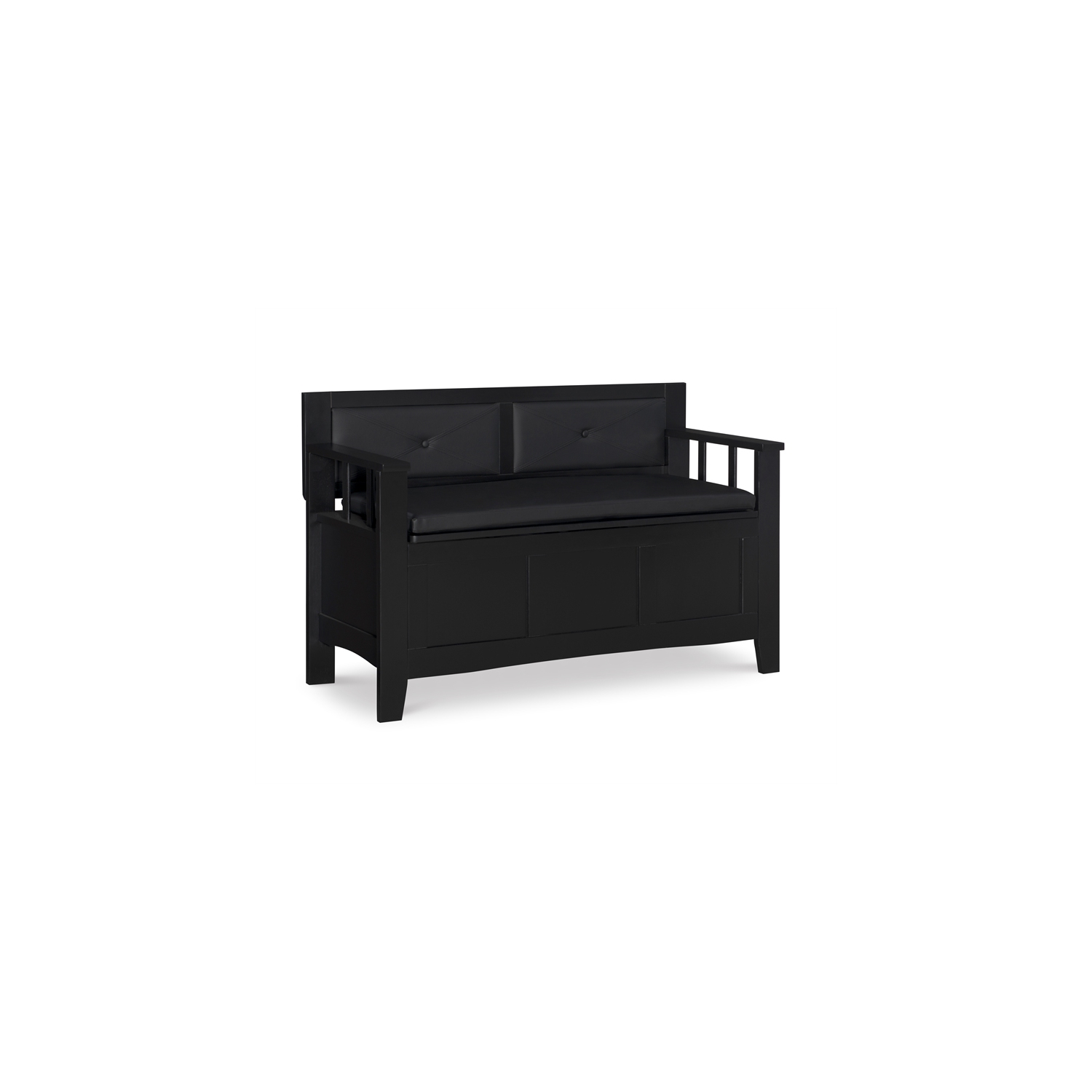 Linon Carlton Padded Storage Bench in Black