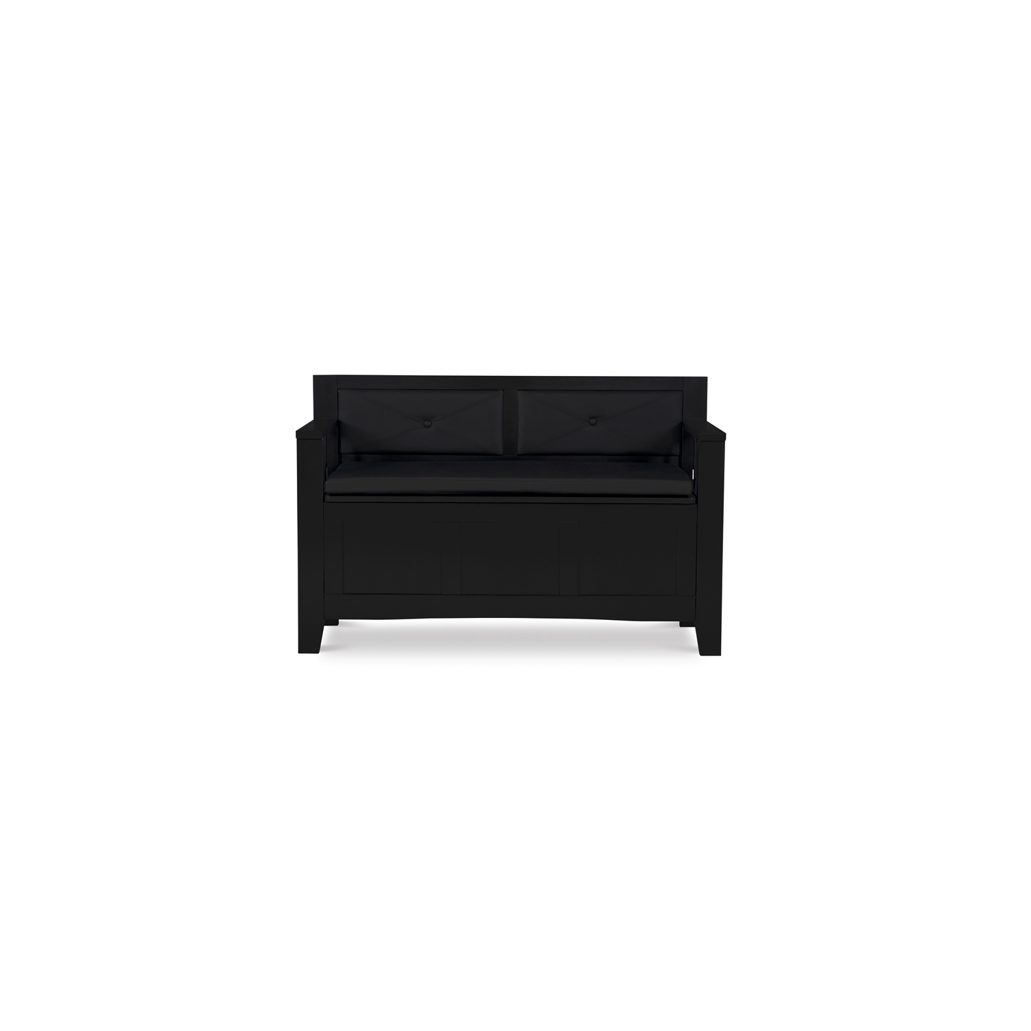 Linon Carlton Padded Storage Bench in Black