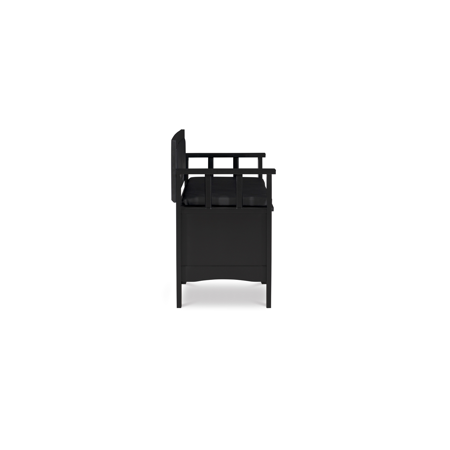 Linon Carlton Padded Storage Bench in Black