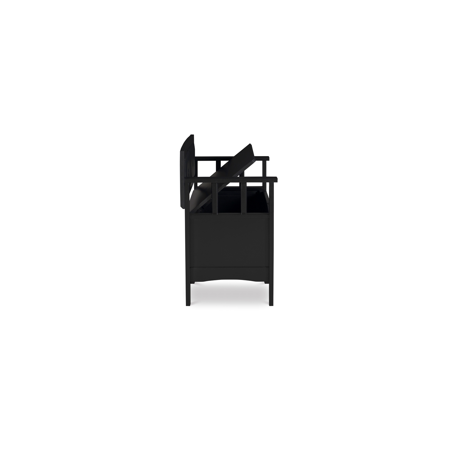 Linon Carlton Padded Storage Bench in Black