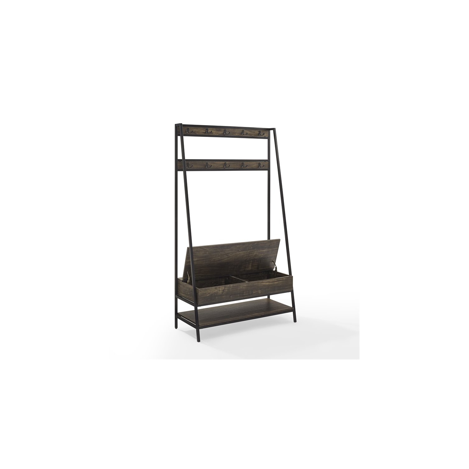 Crosley Furniture Jacobsen Modern Wood Hall Tree in Brown/Black