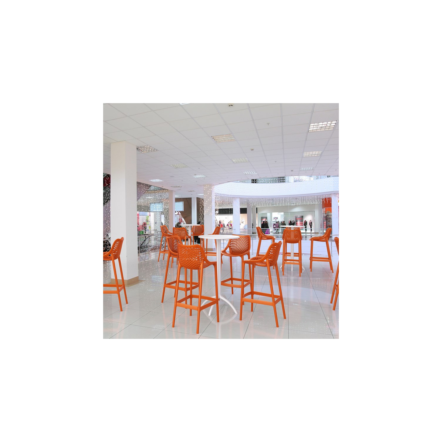 Compamia Air Patio Bar Stool in Orange