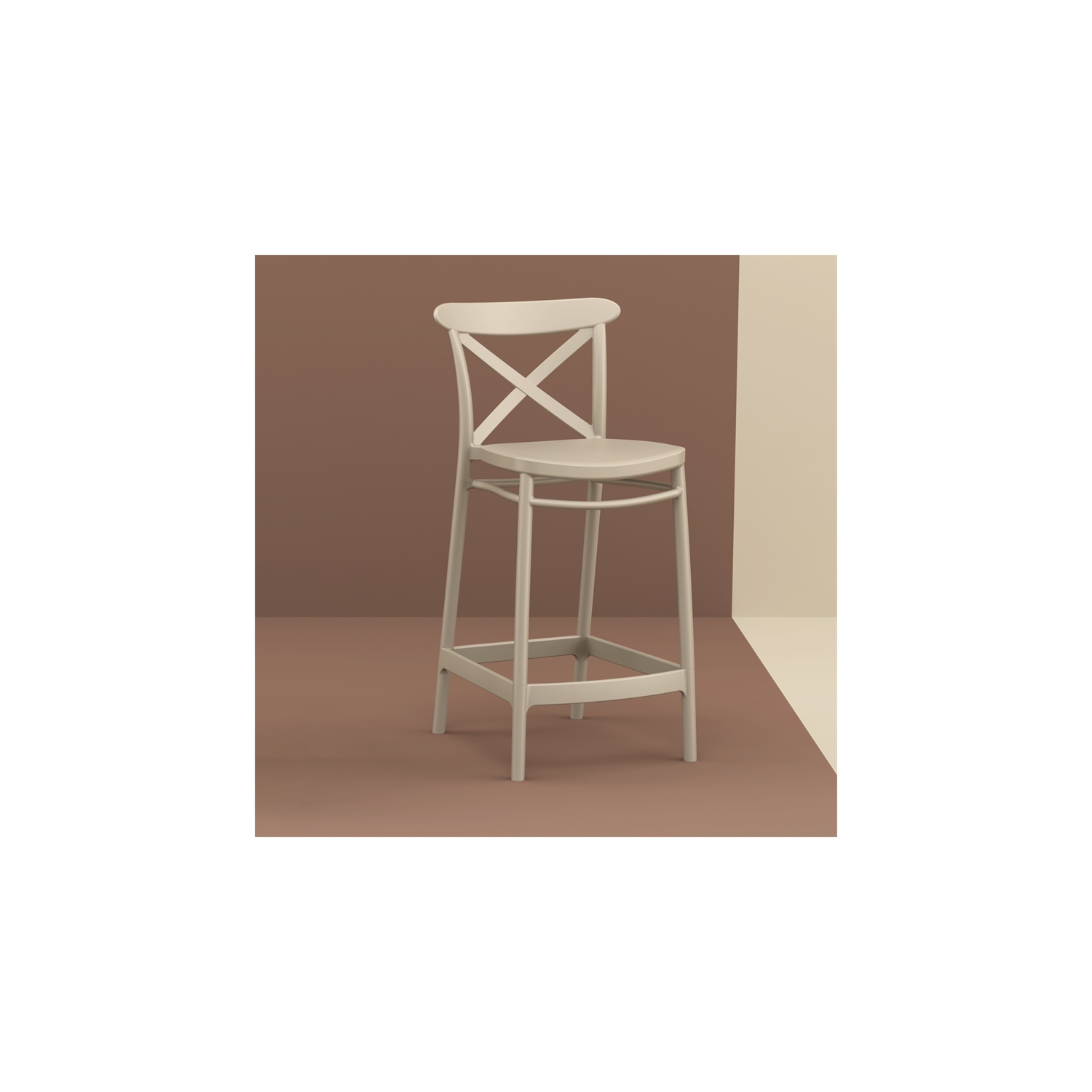 Compamia Cross Indoor Outdoor Counter Stool Taupe