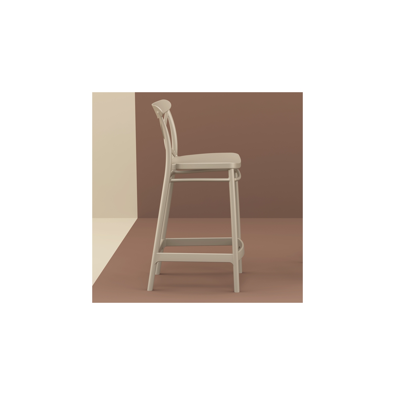 Compamia Cross Indoor Outdoor Counter Stool Taupe