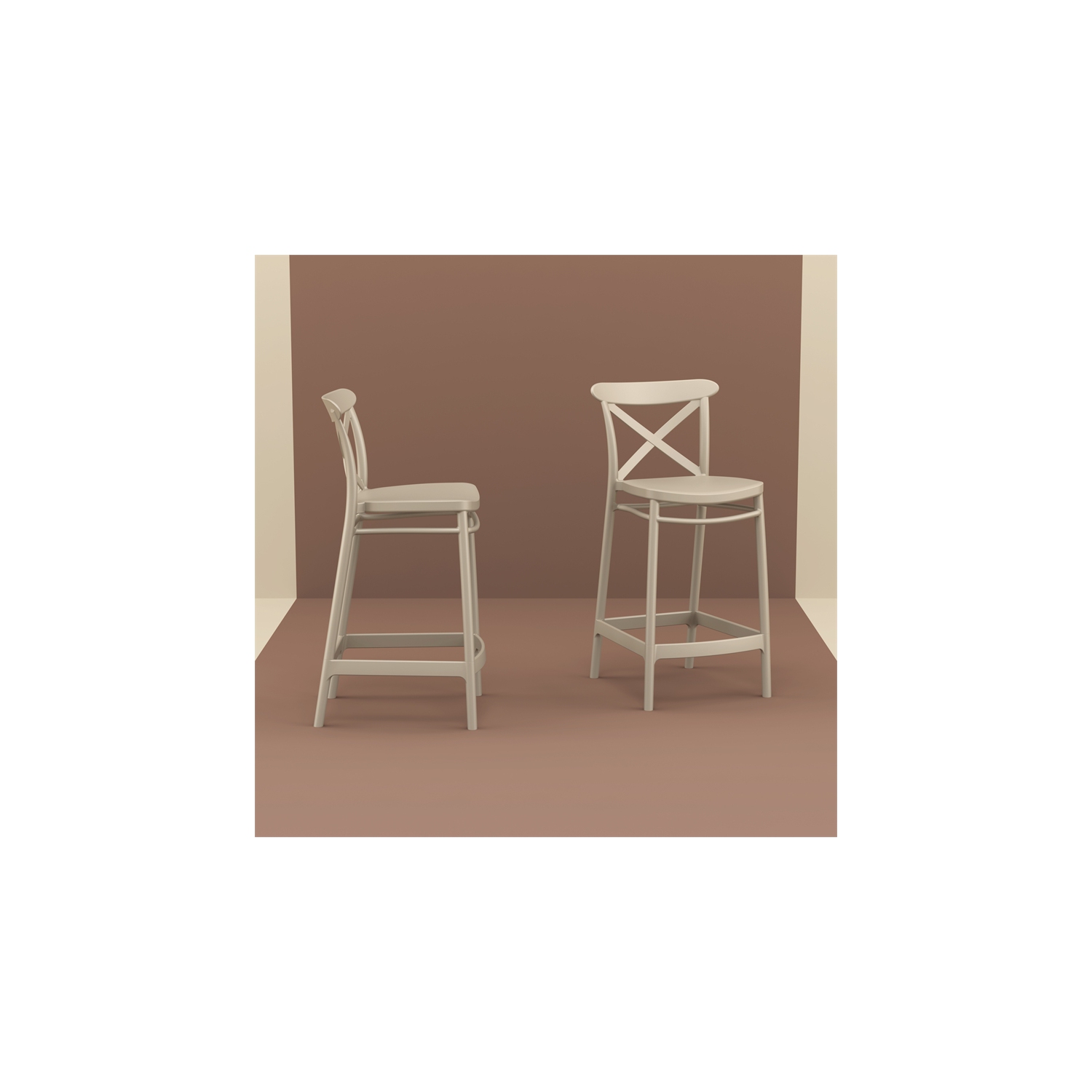 Compamia Cross Indoor Outdoor Counter Stool Taupe