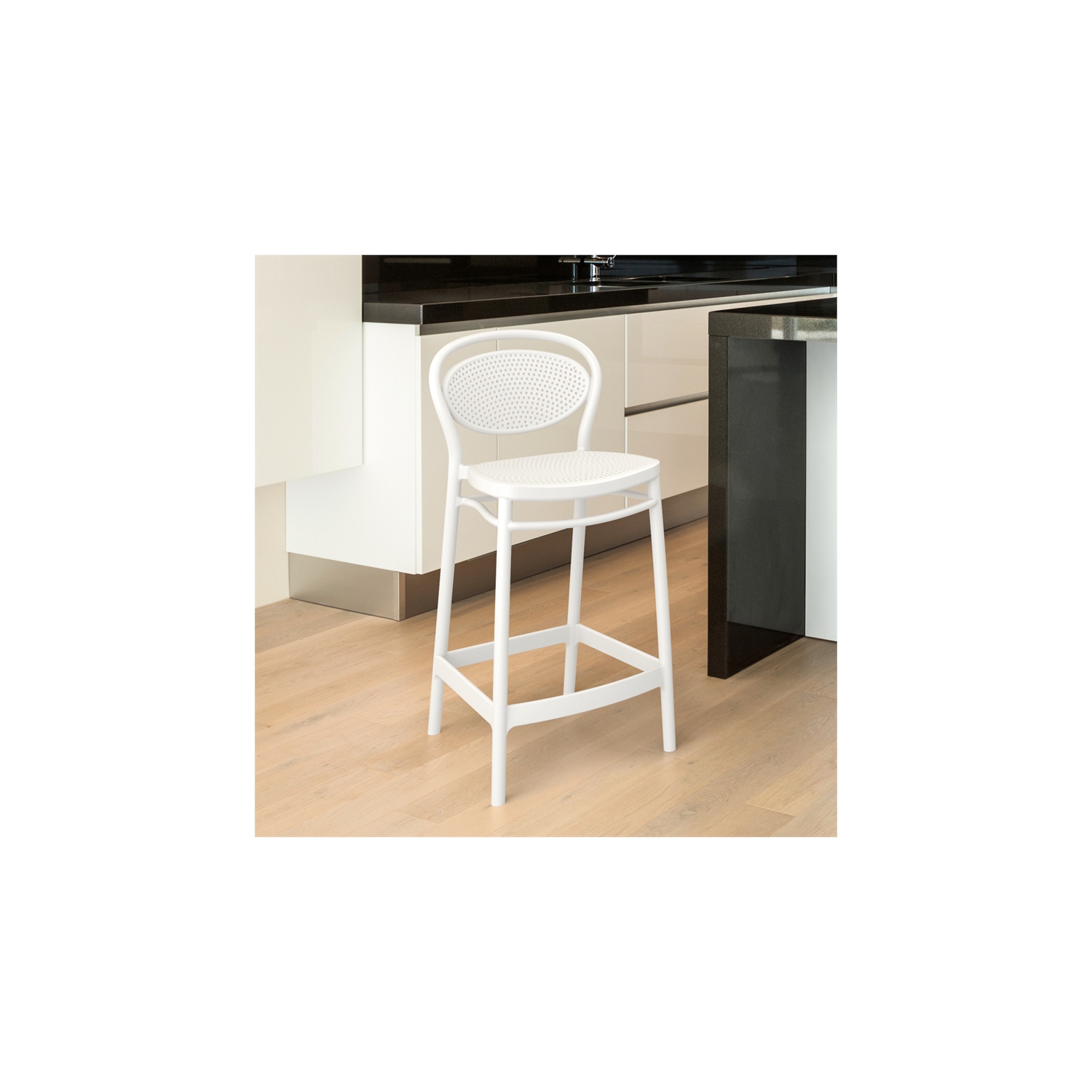Tabouret de comptoir d’intérieur pour l’extérieur Marcel de Compamia - Blanc