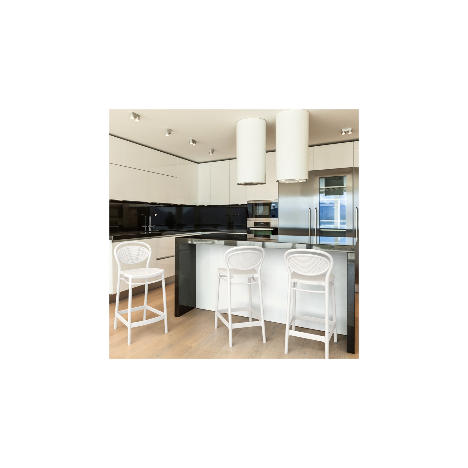 Tabouret de comptoir d’intérieur pour l’extérieur Marcel de Compamia - Blanc