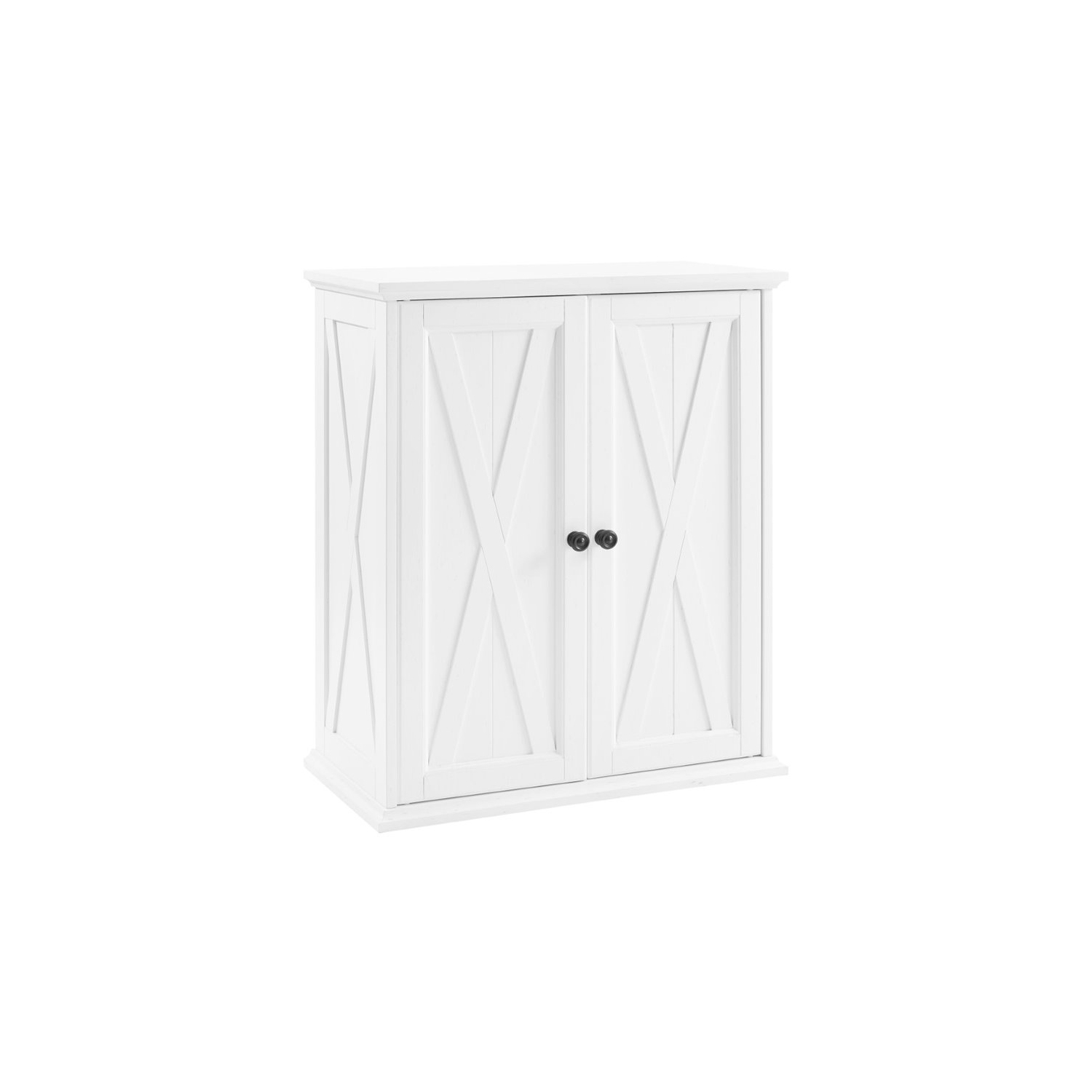 Crosley Clifton 2 Door Stackable Pantry in Distressed White