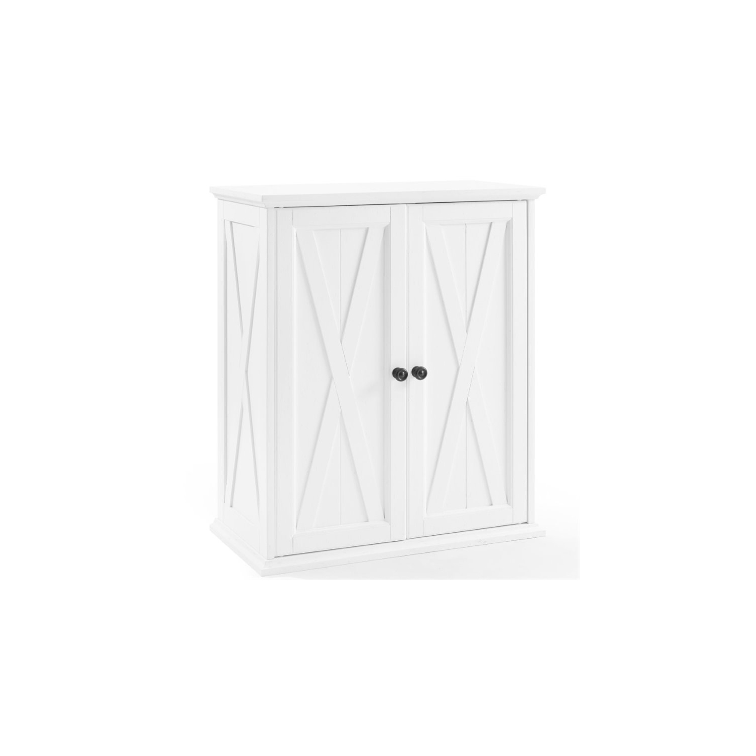 Crosley Clifton 2 Door Stackable Pantry in Distressed White