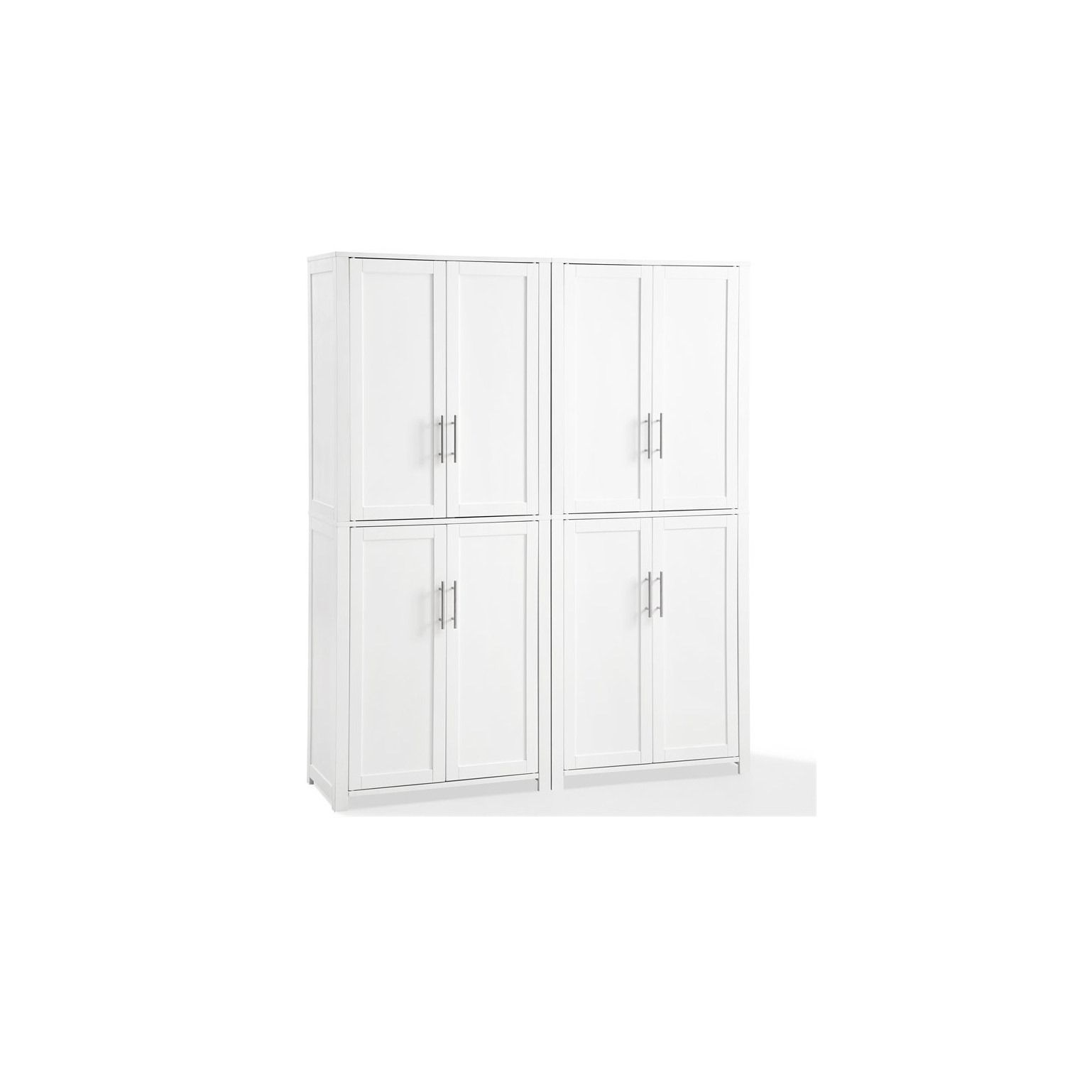 Crosley – Grand garde-manger Shaker en bois Savannah, blanc