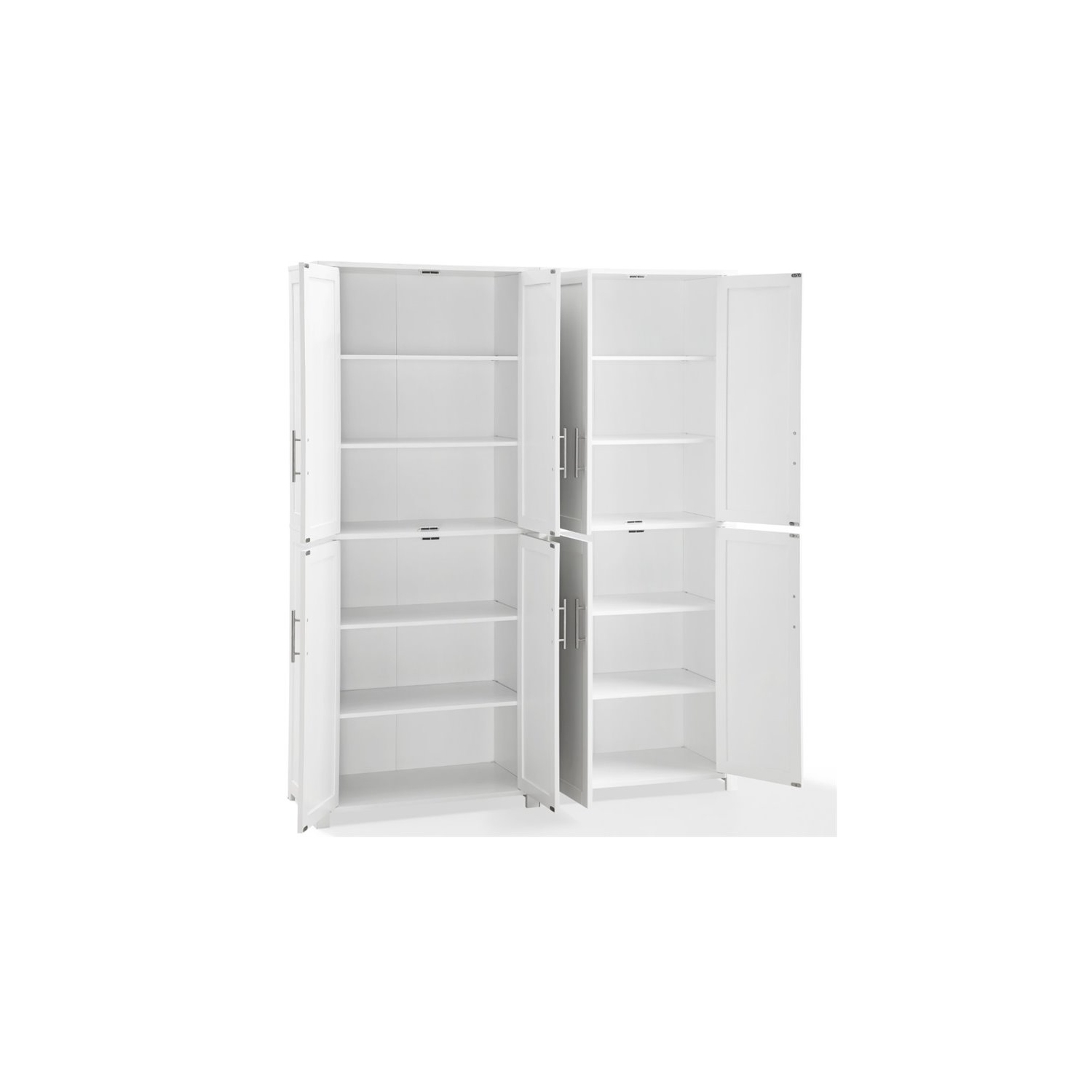 Crosley – Grand garde-manger Shaker en bois Savannah, blanc