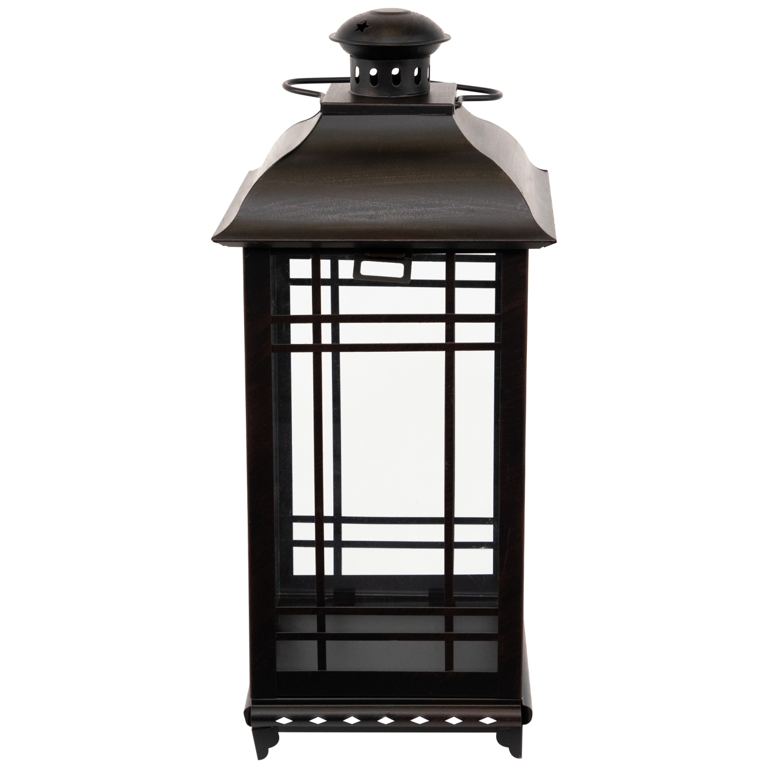 Distressed Mission Style Metal Candle Lanterns - 19.5" - Black - Set of 3