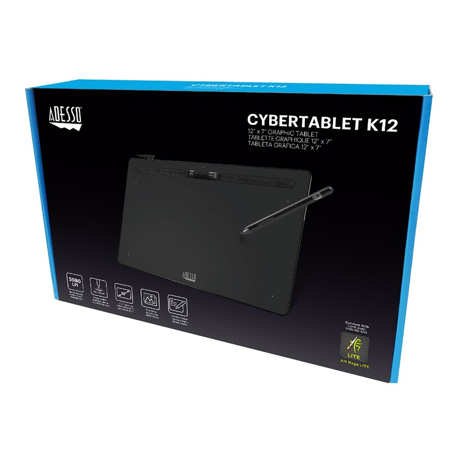 Adesso K12 12" x 7" Graphic Tablet