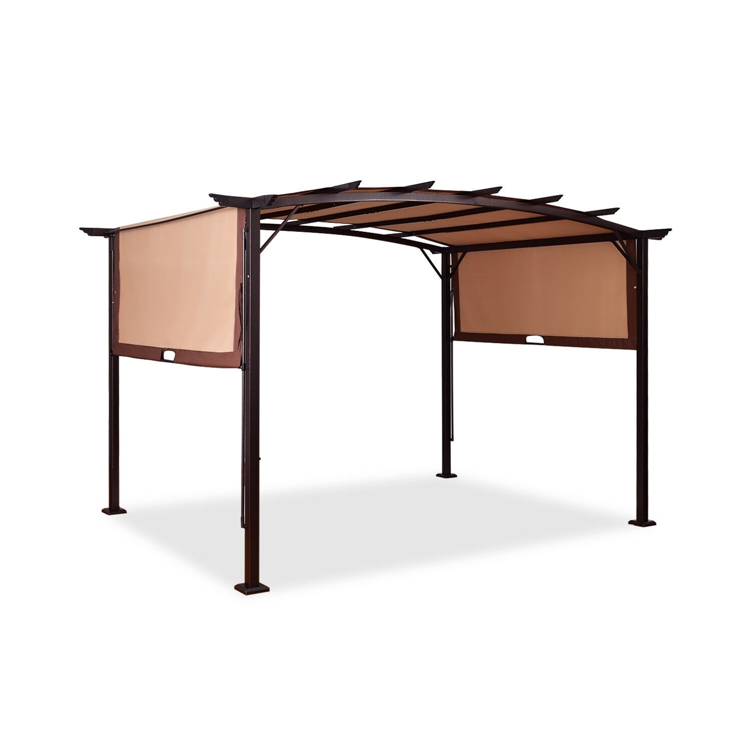 12 x 9 Feet Outdoor Pergola Gazebo Canopy Sun Shelter with Steel Frame