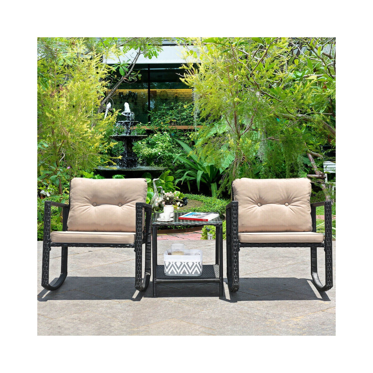 Adjustable height record player table with storage for living room or bedroom